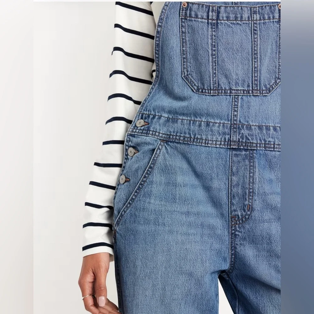 GAP Women's Slouchy Bib Overalls Indigo Blue Jean Denim Pants Size Small NWT - Picture 5 of 15
